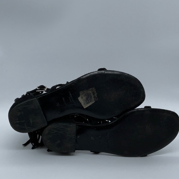 Saint Laurent - Leather Studded Accents Gladiator Sandals - Picture 9 of 12